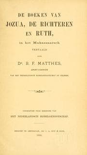 Tapa de De Boeken van Jozua, de Richteren, en Ruth
