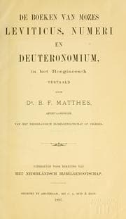 Tapa de De Boeken van Mozes Leviticus, Numeri en Deuteronomium, in het Boegineesch