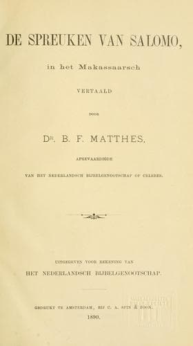 Tapa de De spreuken van salomo