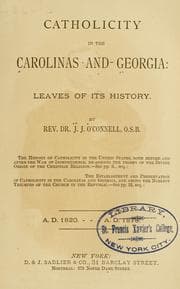 Tapa de Catholicity in the Carolinas and Georgia