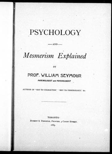 Tapa de Psychology and mesmerism explained