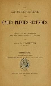Tapa de Die Natugeschichte des Cajus Plinius Secundus