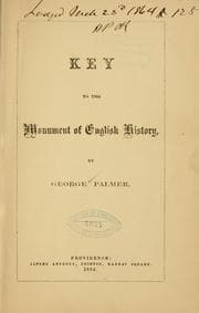 Tapa de Key to the Monument of English history