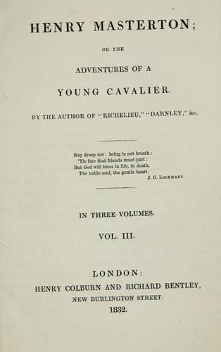 Tapa de Henry Masterton