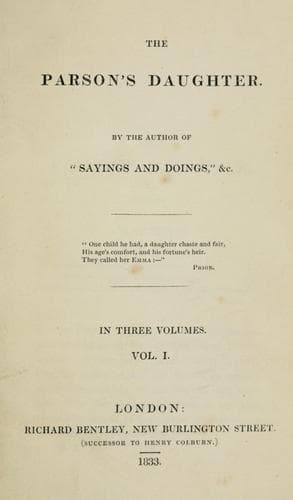 Tapa de The parson's daughter
