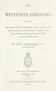Tapa de The Wentworth genealogy