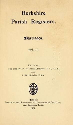 Tapa de Berkshire parish registers