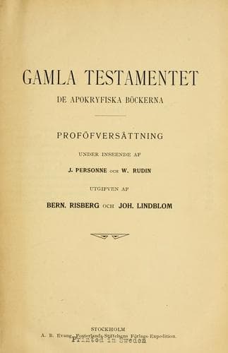 Tapa de Gamla Testamentet de Apokryfiska Böckerna