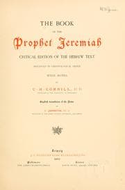 Tapa de The book of the prophet Jeremiah