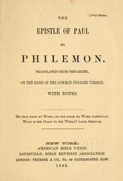 Tapa de The Epistle of Paul to Philemon