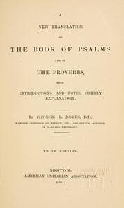 Tapa de A new translation of the book of Psalms and of the Proverbs
