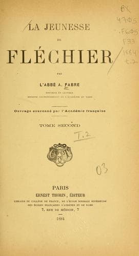 Tapa de La jeunesse de Fléchier