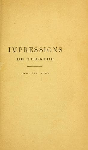 Tapa de Impressions de théatre