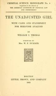 Tapa de The unadjusted girl, with cases and standpoint for behavior analysis