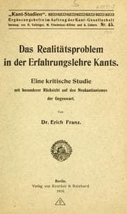 Tapa de Das realitätsproblem in der erfahrungslehre Kants
