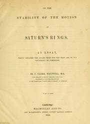 Tapa de On the stability of the motion of Saturn's rings