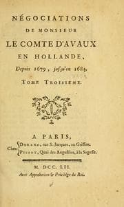 Tapa de Négociations de Monsieur le comte d'Avaux en Hollande