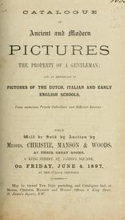 Tapa de Catalogue of ancient and modern pictures, the property of a gentleman