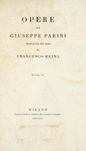 Tapa de Opere di Giuseppe Parini
