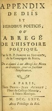 Tapa de Appendix de diis et heroibus poeticis, ou Abrégé de l'histoire poétique