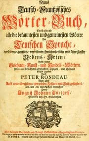 Tapa de Neues teutsch-frantzösisches Wörter-Buch