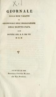 Tapa de Giornale della sede vacante e cerimoniale dell'incoronazione dell'eletto papa