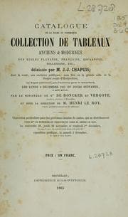 Tapa de La riche et nombreuse collection de tableaux anciens et modernes des écoles flamande, française, espagnole, hollandaise, délaissée par M. J.-J. Chapuis