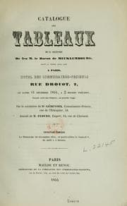 Tapa de Catalogue des tableaux de la collection de feu M. le Baron de Mecklembourg