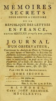Tapa de Mémoires secrets pour servir à l'histoire de la republique des lettres en France