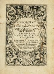 Tapa de Symbolorvm & emblematvm ex animalibvs qvadrvpedibvs desvmtorvm centvria altera