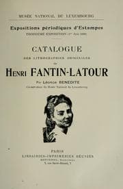 Tapa de Catalogue des lithographies originales de Henri Fantin-Latour