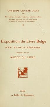 Tapa de Exposition du livre Belge, d'art et de littérature