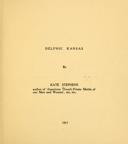 Tapa de Delphic Kansas