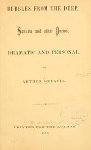Tapa de Bubbles from the deep, sonnets and other poems, dramatic and personal