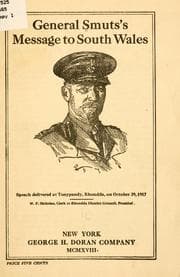 Tapa de General Smut's message to South Wales