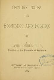 Tapa de Lecture notes on economics and politics