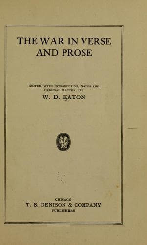 Tapa de The war in verse and prose