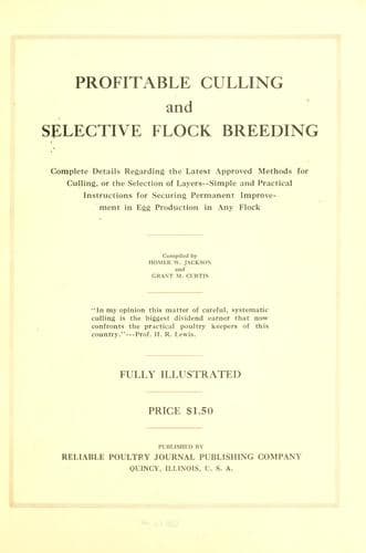 Tapa de Profitable culling and selective flock breeding