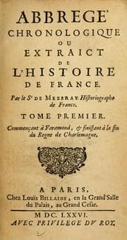 Tapa de Abbregé chronologique, ou Extraict de l'histoire de France