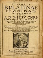 Tapa de Historia B. Platinae de vitis pontificum Romanorum