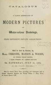 Tapa de Catalogue of a large assemblage of modern pictures and water-colour drawings