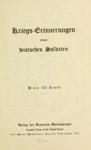 Tapa de Kriegs-erinnerungen eines deutschen soldaten