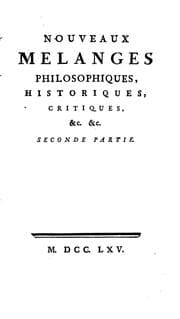 Tapa de Nouveaux melanges philosophies, historiques, critiques, &c. &c