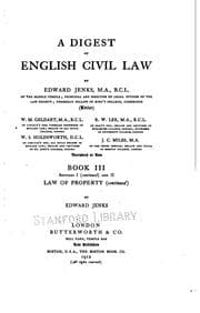 Tapa de A Digest of English Civil Law