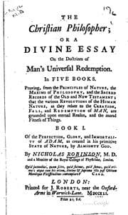 Tapa de The Christian Philosopher: Or, A Divine Essay on the Doctrines of Man's ..