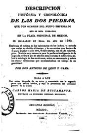 Tapa de Descripcion histórica y cronológica de las dos piedras