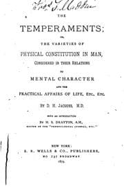 Tapa de The Temperaments: Or, The Varieties of Physical Constitution in Man ..