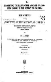 Tapa de Prohibiting the Manufacture and Sale of Alcoholic Liquors in the District of ...