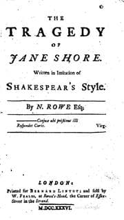 Tapa de The Tragedy of Jane Shore: Written in Imitation of Shakespear's Style. By N ..