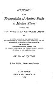 Tapa de History of the Transmission of Ancient Books to Modern Times